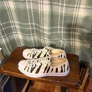 Converse Jack Purcell Black and White Zebra Stripe Sneakers